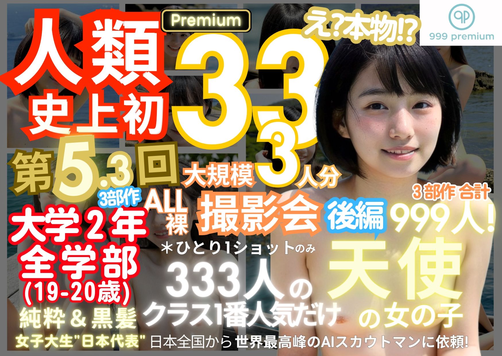 人類史上初！前代未聞の333人！大学2年全学部19歳と20歳！ 第5.3弾Premium（後編）「クラスで1番の女の子の裸だけが拝める」Xデー到来！！ 画像9