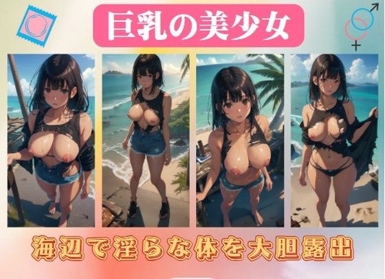 巨乳の美少女〜海辺で淫らな体を大胆露出【AVMAX】