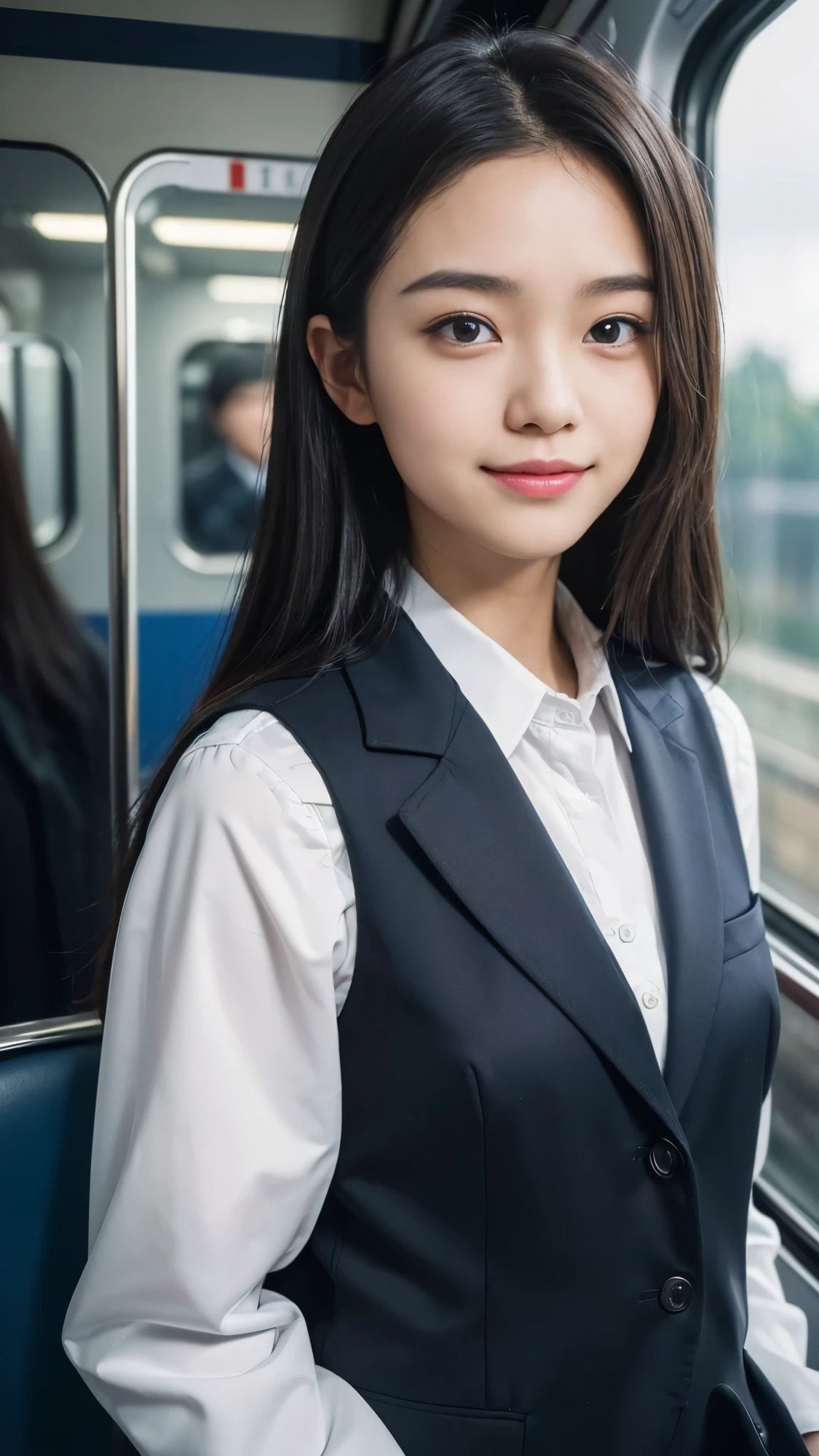 【50枚】電車の美人制服女子校生の日常とフルヌードの写真画像集【AI】 画像8