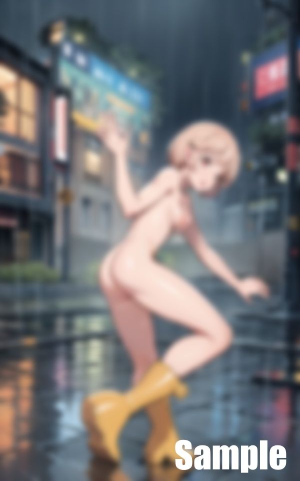 梅雨を楽しむ女