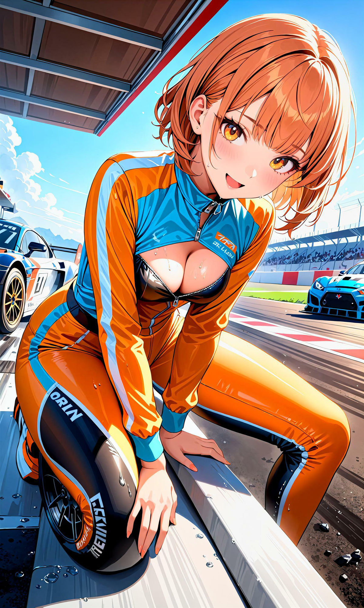 エチエチカーレース部-レース後の汗だく女子と禁断のエチエチドリフト！- 画像1