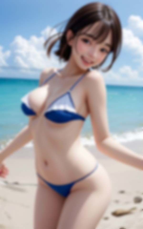 夏のビーチに現れた笑顔がまぶしい淫乱ビッチ美女コレクション