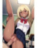 中出しされちゃう制服黒ギャル