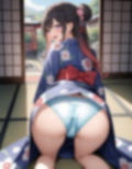 浴衣で四つん這いパンチラ2 画像1