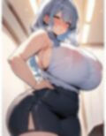 ムチムチで巨乳なノースリーブママ