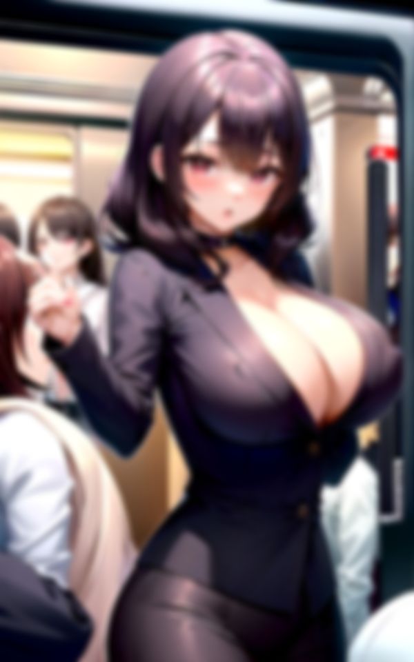 通勤電車の爆乳姉さん_6