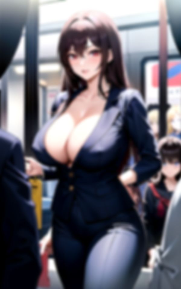 通勤電車の爆乳姉さん_10