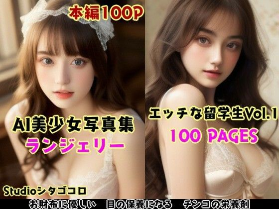 外国人留学生のランジェリーが可愛いAI美少女写真集 Vo1.01（100ページ）