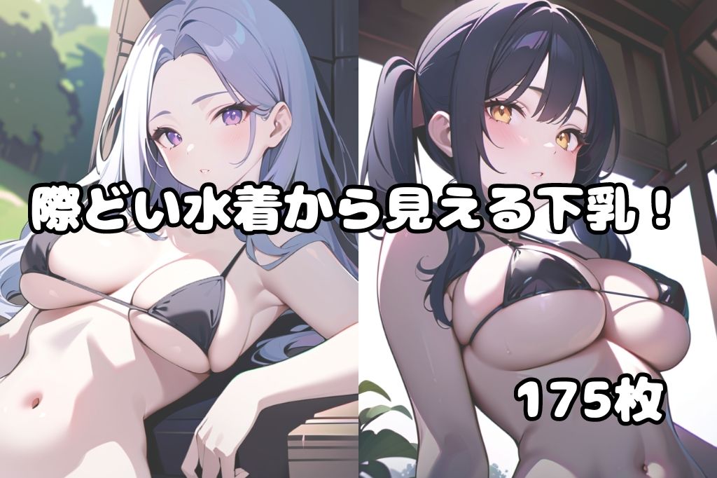 下乳が見える三角ビキニ 画像1