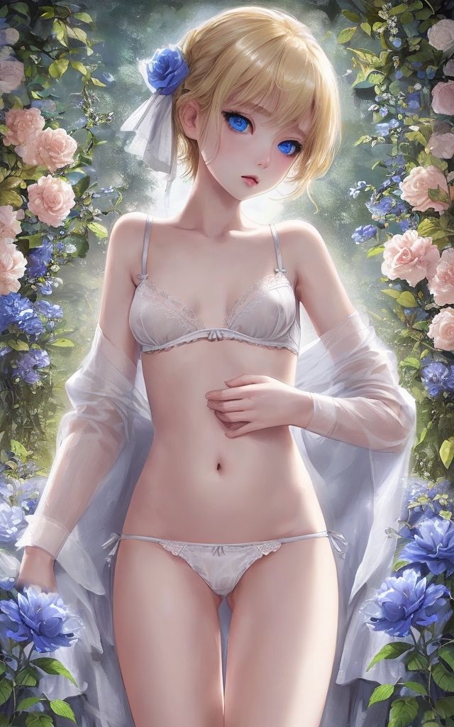 Transparent lingerie and flower 画像3