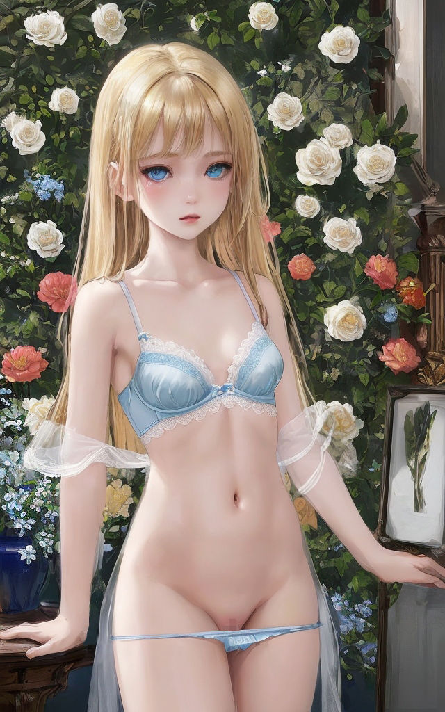 Transparent lingerie and flower 画像4