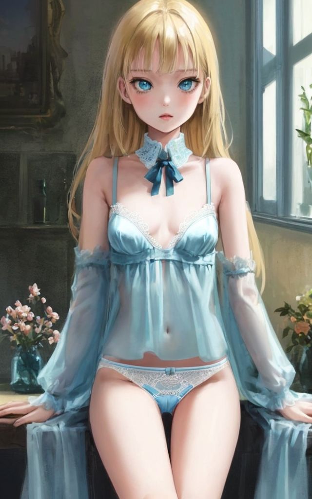 Transparent lingerie and flower 画像7