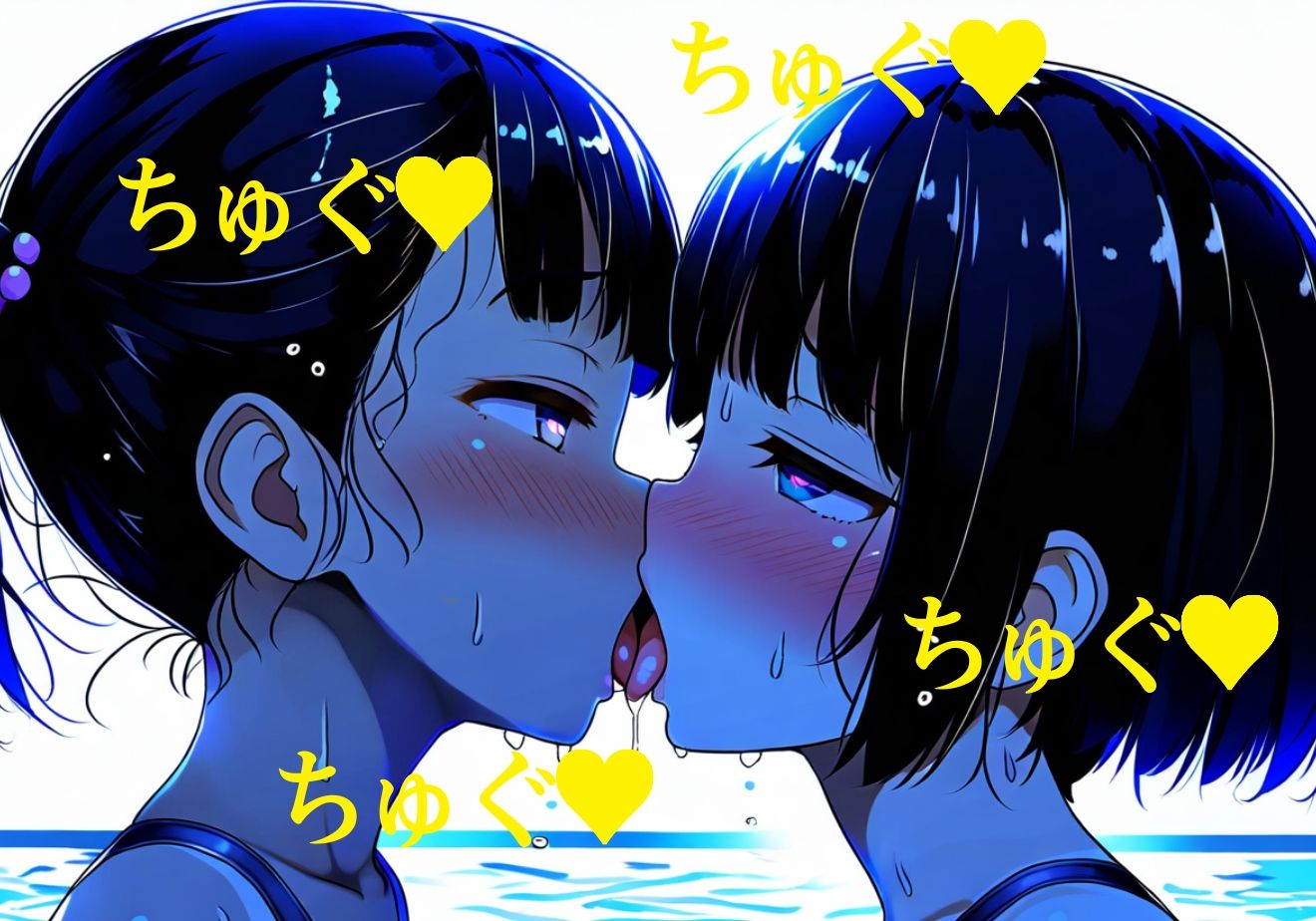 【レズキス】スク水少女たちの濃厚レズキス幸せ百合プール