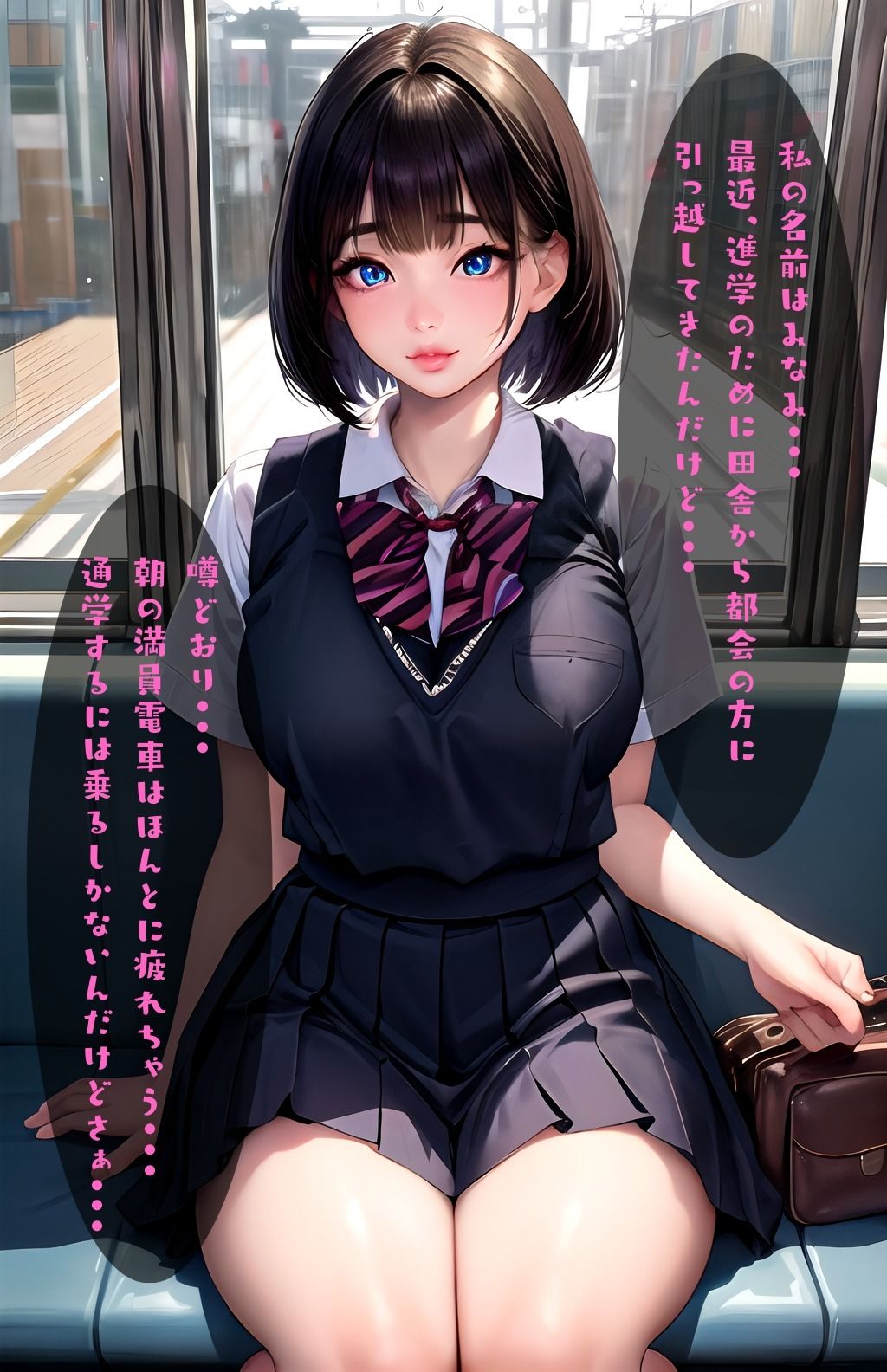 巨乳JK集団痴●電車_2