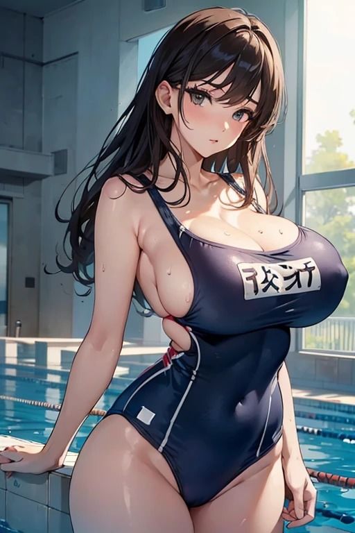 巨乳水泳部員達のド変態な露出姿_3