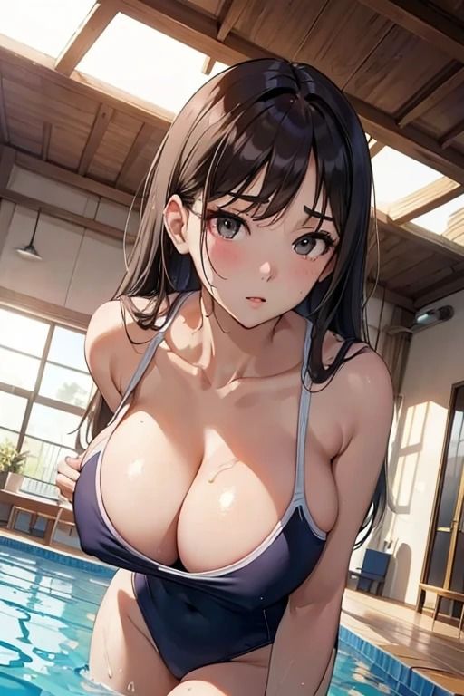 巨乳水泳部員達のド変態な露出姿_4