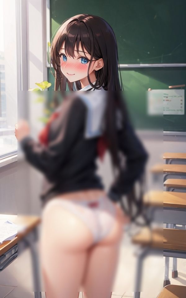 教室で見せるパンチラ女子 画像4