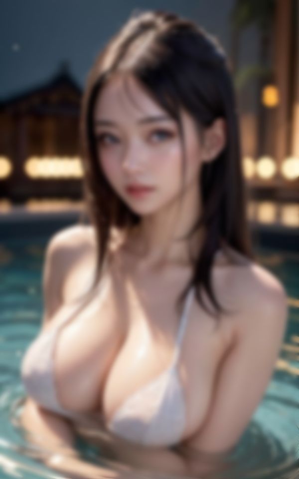 ナイトプールで男を漁る淫乱巨乳ビッチギャル 画像2