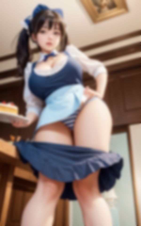 見えすぎメイドコスプレでオタク客を虜にする淫乱看板娘