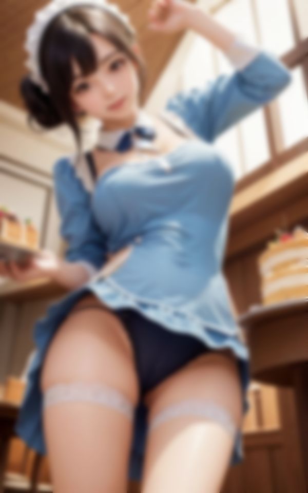 見えすぎメイドコスプレでオタク客を虜にする淫乱看板娘