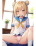 おパンツ拝見イラスト集 〜セーラー服女子校生・おすわり開脚編〜