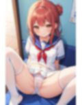 おパンツ拝見イラスト集 〜セーラー服女子校生・おすわり開脚編〜