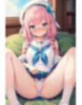 おパンツ拝見イラスト集 〜セーラー服女子校生・おすわり開脚編〜