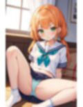 おパンツ拝見イラスト集 〜セーラー服女子校生・おすわり開脚編〜