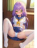 おパンツ拝見イラスト集 〜セーラー服女子校生・おすわり開脚編〜