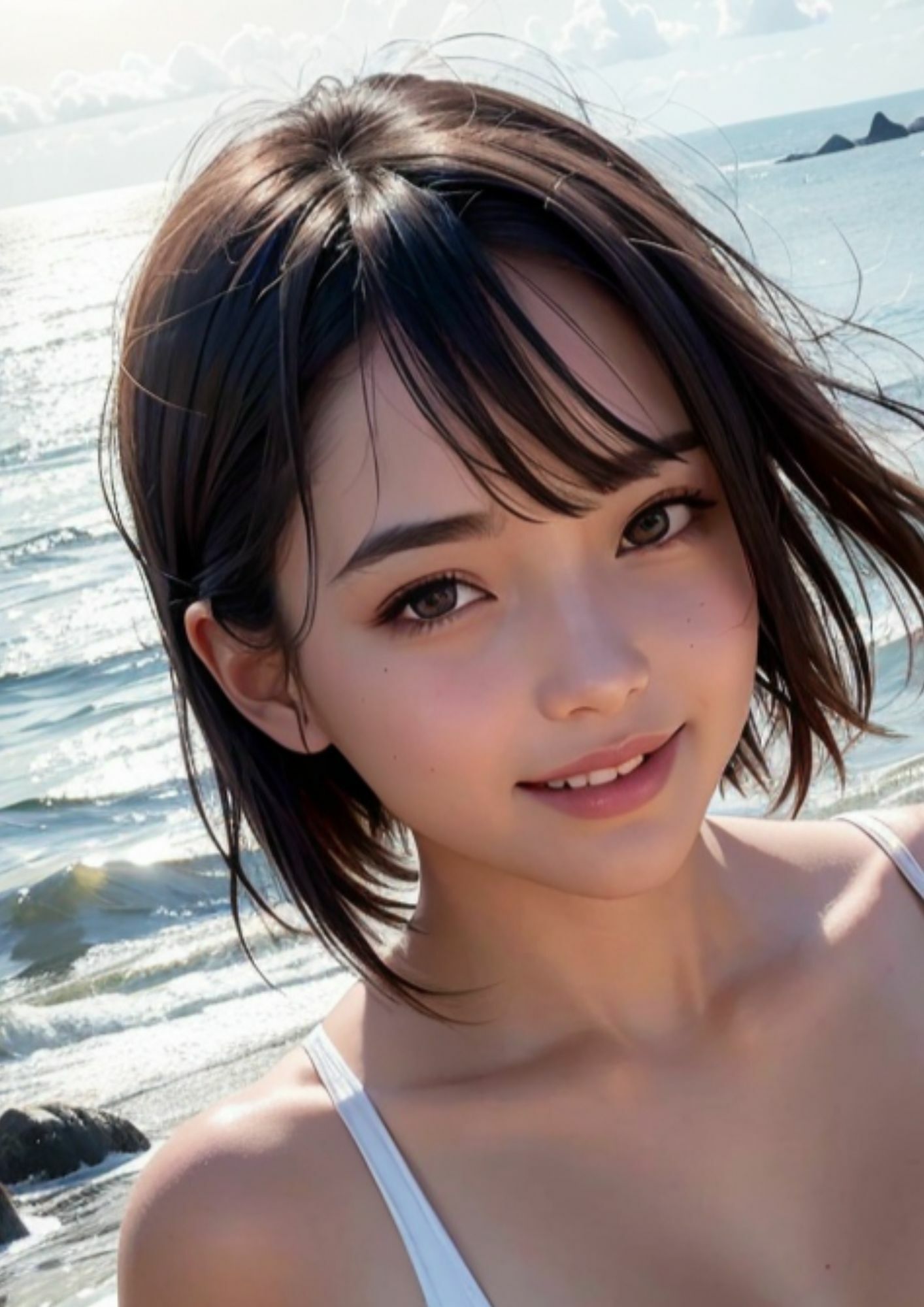 私のイク顔をみて？強気な彼女が浜辺でお誘い | Baked Strontium