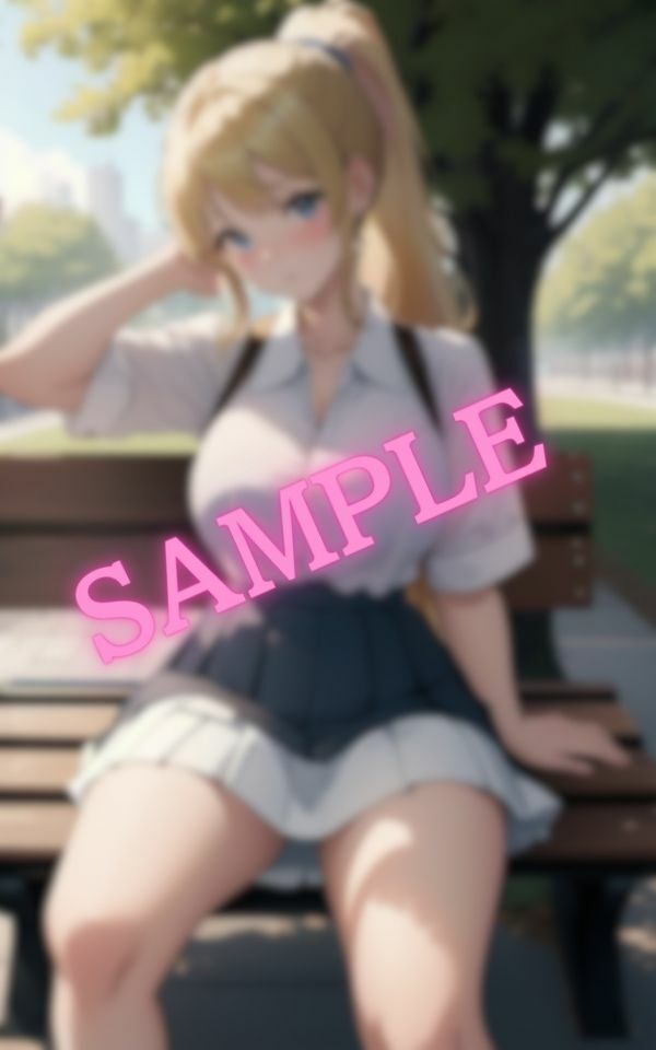 公園を散歩しているとセクシーな爆乳ギャルがベンチに座っていた 画像2