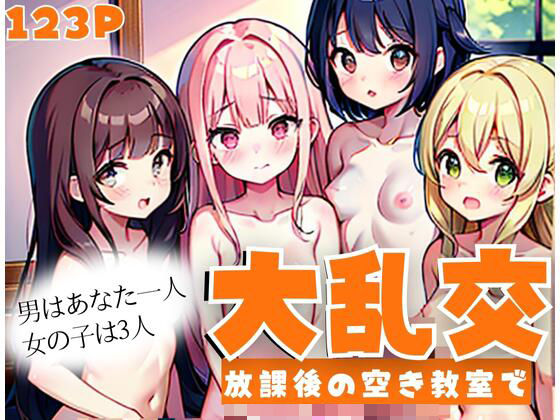 男はあなた一人女の子3人’大乱交’放課後の空き教室で...