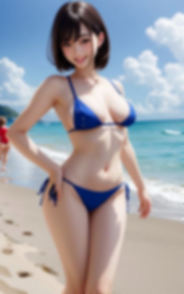 常夏の海で一目惚れした笑顔が可愛すぎるえちえち水着美女 画像3