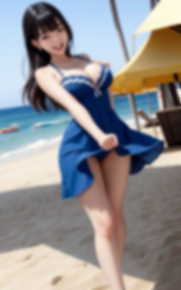 常夏の海で一目惚れした笑顔が可愛すぎるえちえち水着美女 画像4