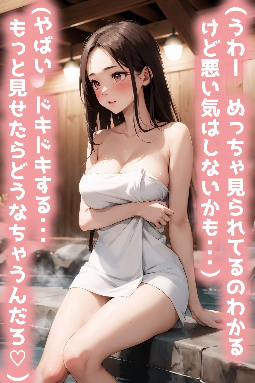 爆乳人妻と混浴？夫がかまってくれない欲求不満な人妻のエッチな秘め事 画像3