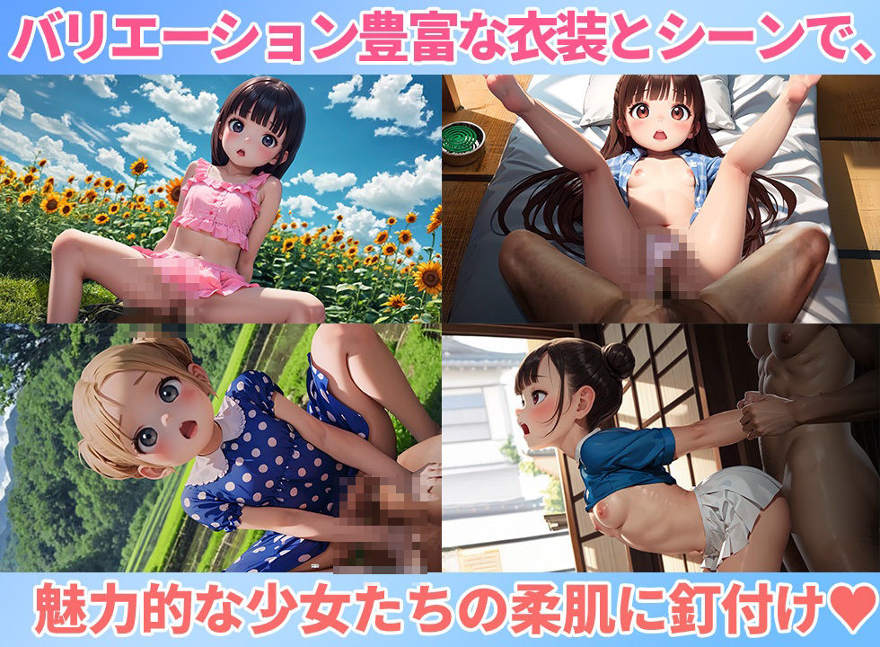 【4Kアニメ136分】つるぺたJ〇20人〜夏休み、思い出の中出しセックス〜【全裸差分付き】2