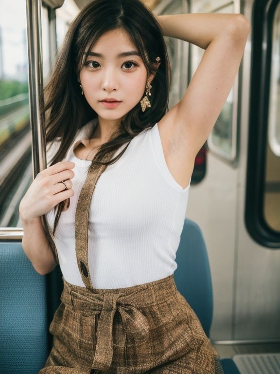 彼女の脇から目が離せない！電車内フェチズム全開写真集_7