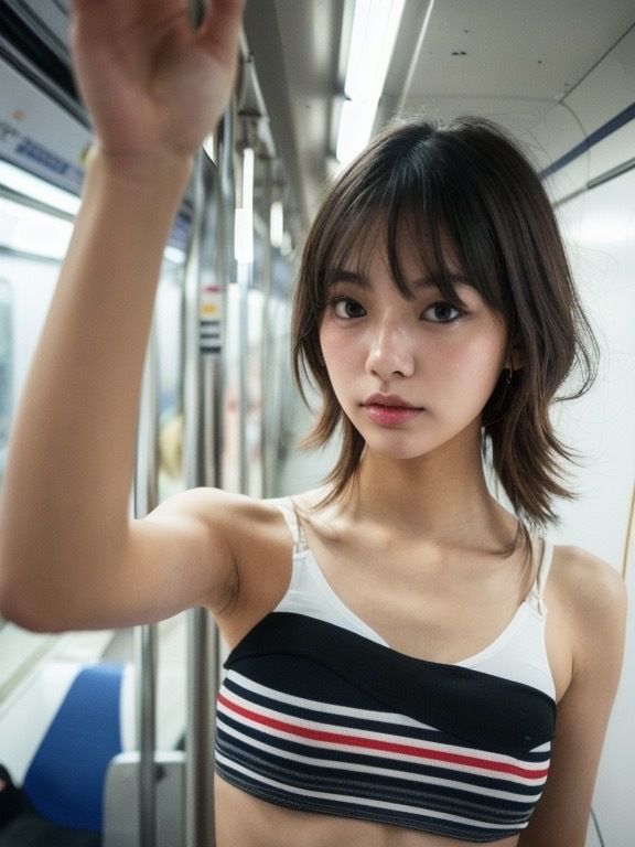 彼女の脇から目が離せない！電車内フェチズム全開写真集