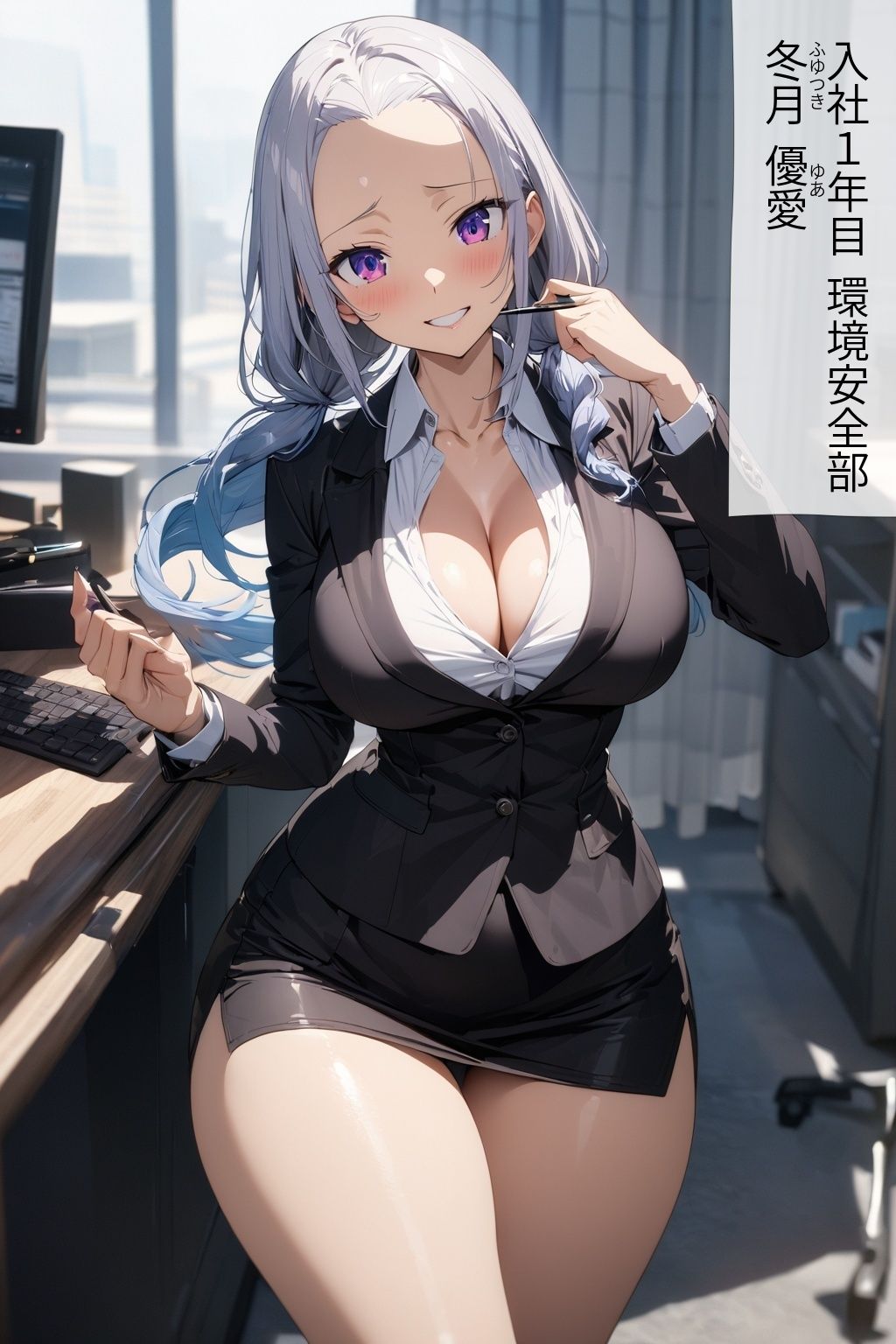 60キャラ ミニスカ巨乳スーツOL 即オチ2コマ 画像8