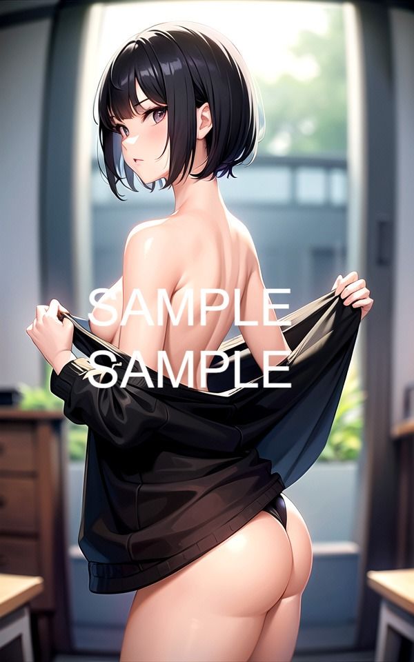 黒髪美女の着替えイラスト集 画像1