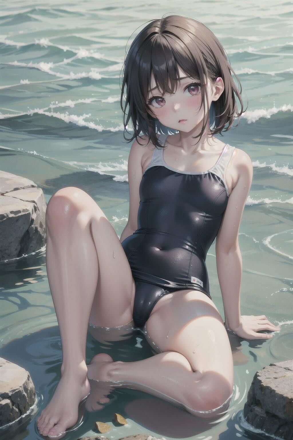 水遊びをする美少女のCG集 画像4