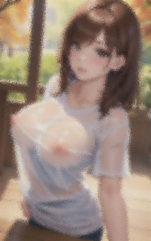 スケルトンシャツのエロ美女 画像4