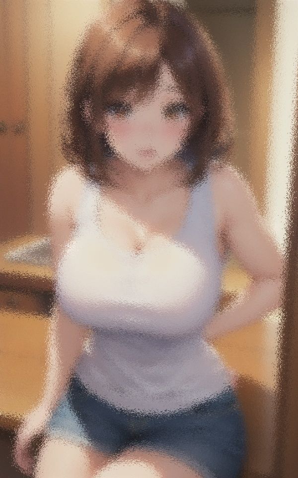 タンクトップ巨乳美女 画像4