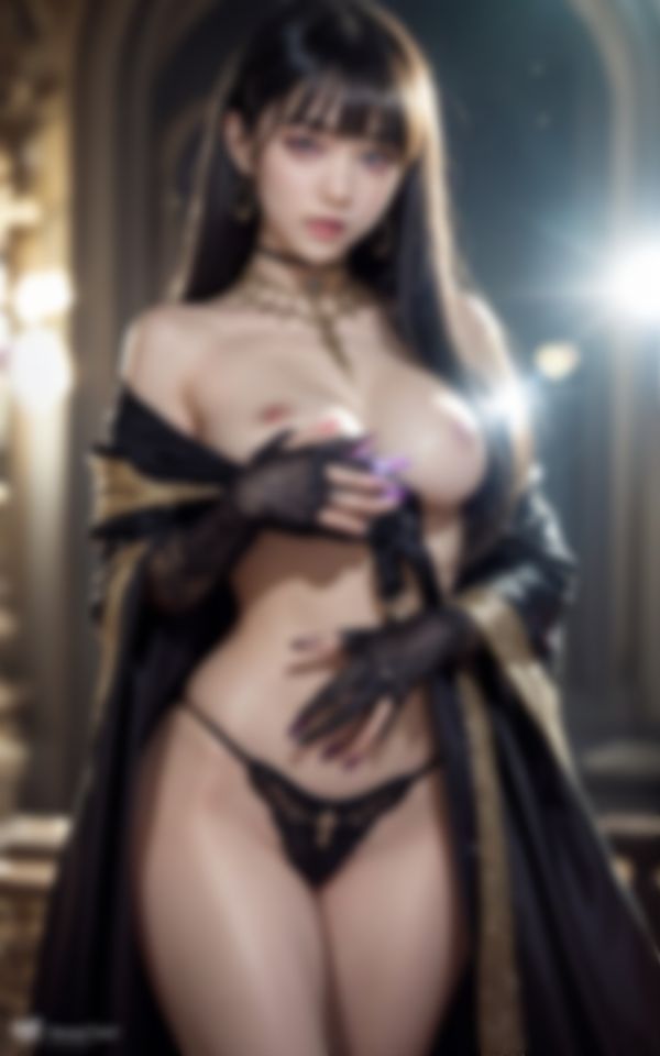 エロすぎる小悪魔コスで男を色仕掛けする淫乱巨乳コスプレイヤー 画像1