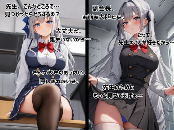 おっぱい性人副会長バレないように教師とハメハメ 画像3