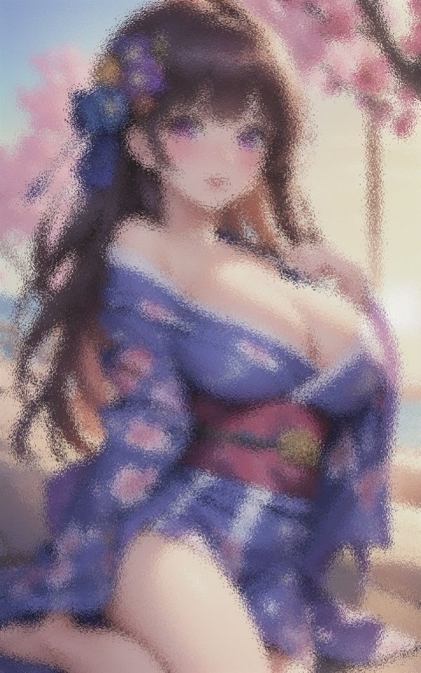 浴衣から覗く 巨乳の谷間