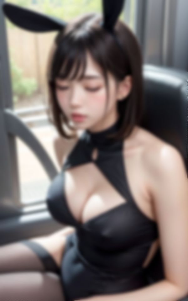 バイトで居眠り中の生意気なコスプレバニーガールにHなイタズラ