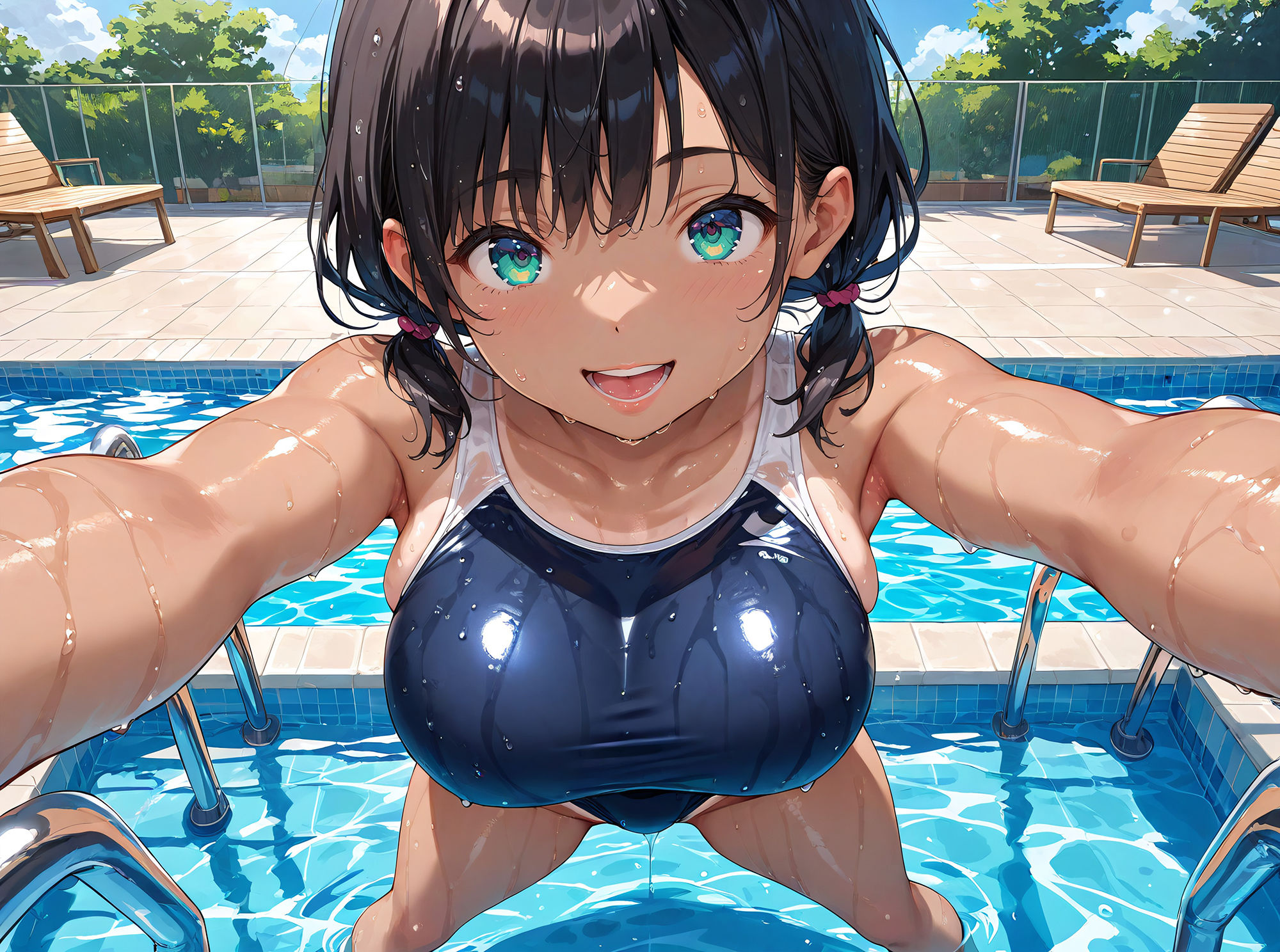 褐色で爆乳なスク水水泳部！_8