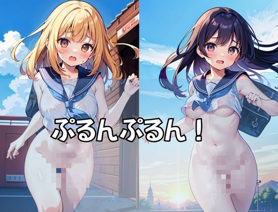 ぷるんぷるん！おっぱい！ノーパン、ノーブラで走る女の子 画像1