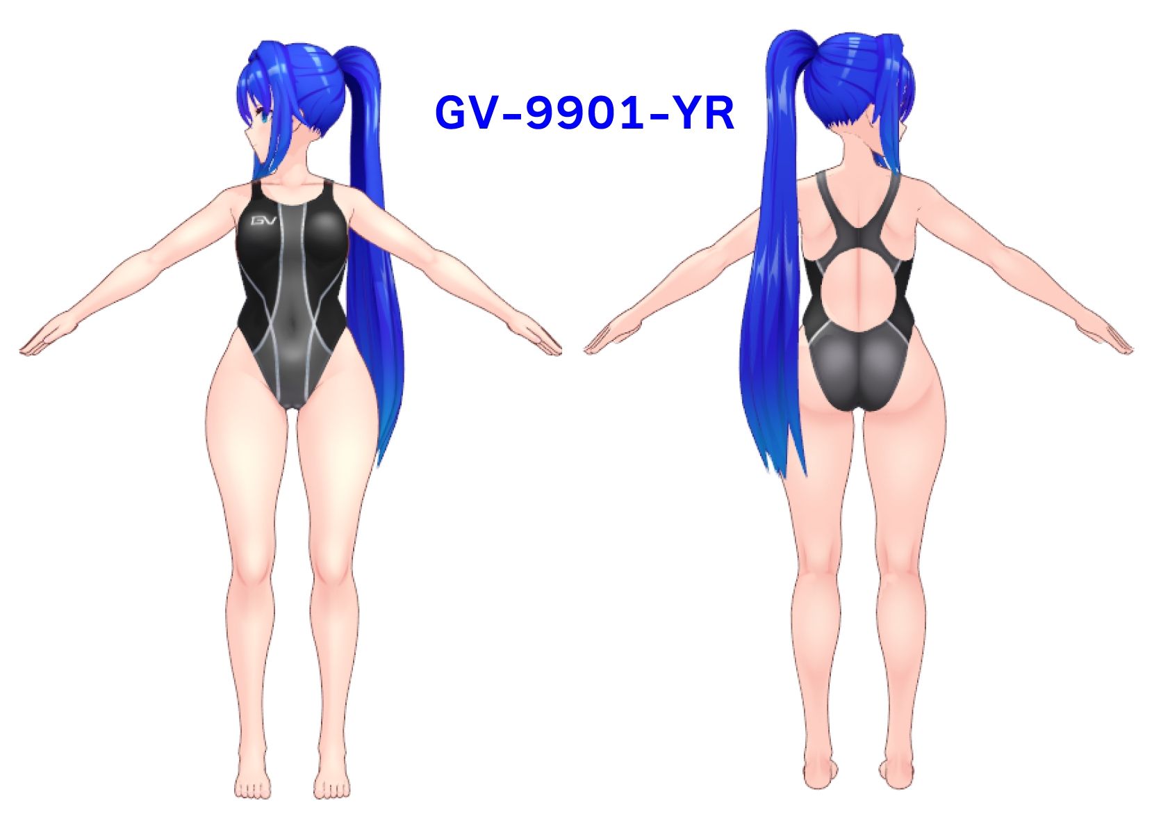 【神薙木薺MMDモデル用】競泳水着テクスチャ画像（フルパッケージ版） 画像5